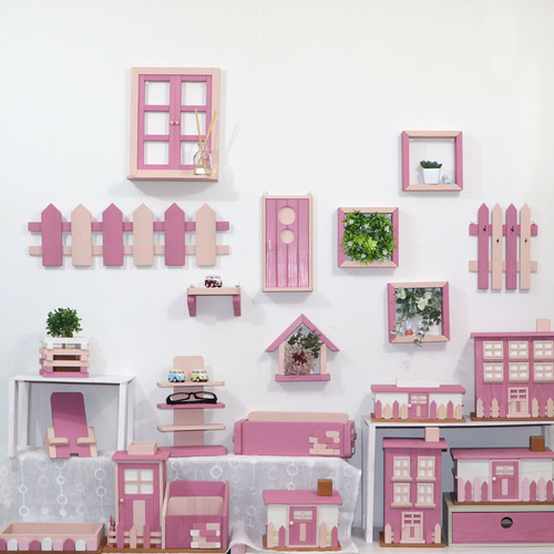 かわいい 卓上 多目的ラック(大） （パッションピンク＆フロリダピンク