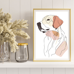【犬と線 - ゴールデンレトリバー犬 No.1】モダンアートポスター ラインアート 犬の絵 犬の絵画 犬のイラスト 8枚目の画像