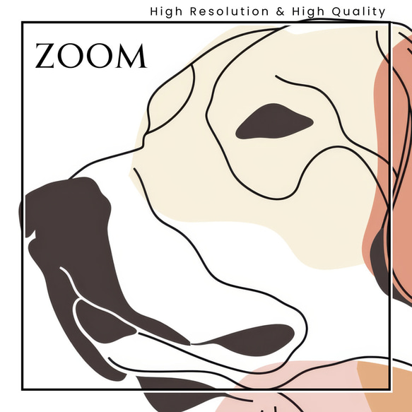 【犬と線 - ゴールデンレトリバー犬 No.1】モダンアートポスター ラインアート 犬の絵 犬の絵画 犬のイラスト 3枚目の画像