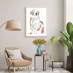 【犬と線 - ゴールデンレトリバー犬 No.2】モダンアートポスター ラインアート 犬の絵 犬の絵画 犬のイラスト 7枚目の画像