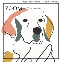 【犬と線 - ゴールデンレトリバー犬 No.2】モダンアートポスター ラインアート 犬の絵 犬の絵画 犬のイラスト 3枚目の画像