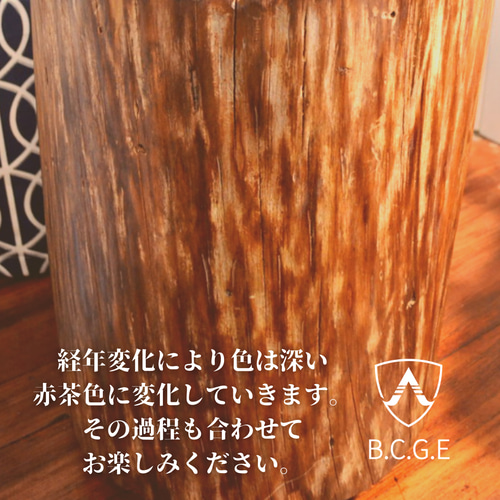 天然アロマ 東濃ひのき 切株スツール・テーブル・無垢無塗装・オーガニック 圧倒的な存在感 ひのき切株ウッドスツール くり抜き・ラージサイズ