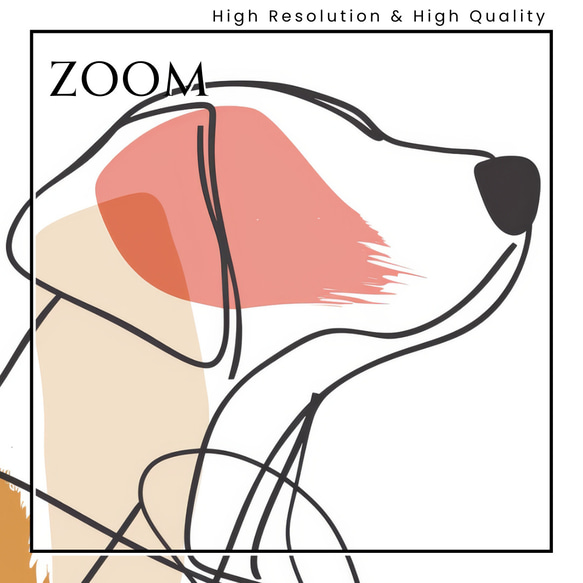 【犬と線 - ラブラドールレトリバー犬 No.1】モダンアートポスター ラインアート 犬の絵 犬の絵画 犬のイラスト 3枚目の画像
