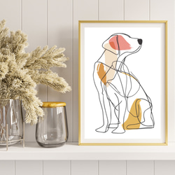 【犬と線 - ラブラドールレトリバー犬 No.1】モダンアートポスター ラインアート 犬の絵 犬の絵画 犬のイラスト 8枚目の画像