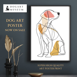 【犬と線 - ラブラドールレトリバー犬 No.1】モダンアートポスター ラインアート 犬の絵 犬の絵画 犬のイラスト 1枚目の画像
