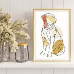 【犬と線 - ラブラドールレトリバー犬 No.2】モダンアートポスター ラインアート 犬の絵 犬の絵画 犬のイラスト 8枚目の画像