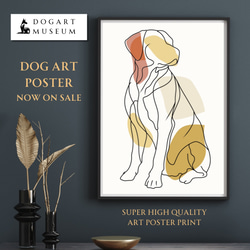 【犬と線 - ラブラドールレトリバー犬 No.2】モダンアートポスター ラインアート 犬の絵 犬の絵画 犬のイラスト 1枚目の画像