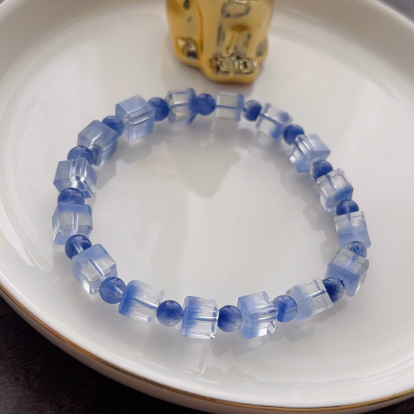 13.2g 天然無処理 モフモフデュモルチェライト ブレスレット  