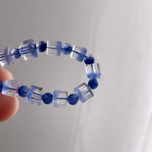 13.2g 天然無処理 モフモフデュモルチェライト ブレスレット  