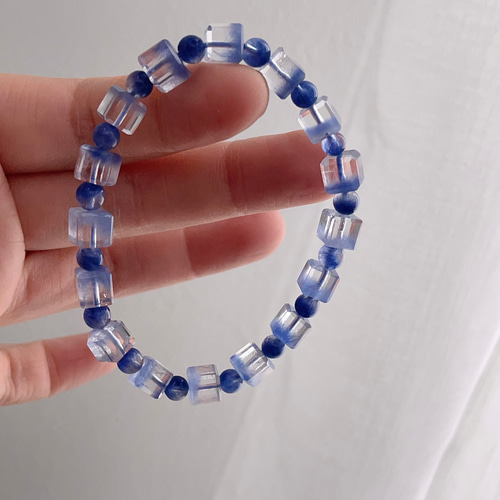 13.2g 天然無処理 モフモフデュモルチェライト ブレスレット  