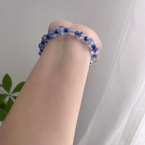 13.2g 天然無処理 モフモフデュモルチェライト ブレスレット  