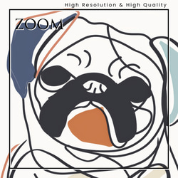 【犬と線 - パグ犬 No.5】モダンアートポスター ラインアート 犬の絵 犬の絵画 犬のイラスト 3枚目の画像