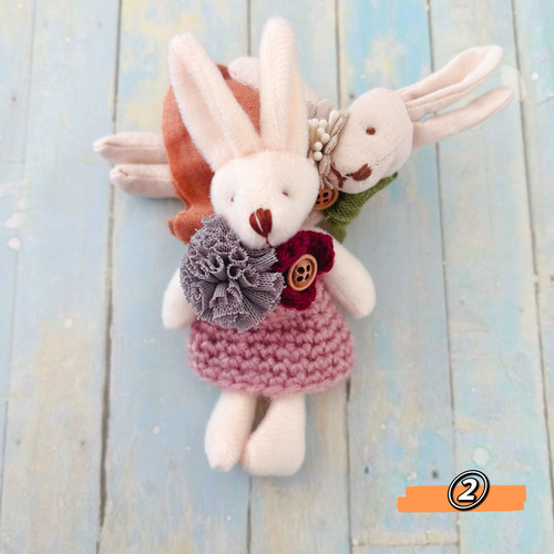 うさぎ くま ぬいぐるみ かわいい ブローチ アクセサリー バッグに