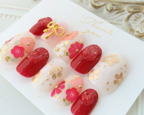 ■桜シール52枚■桜ネイル 春ネイル 和柄ネイル 和装ネイル 振袖 卒業式 91 ネイルチップ 振袖ネイル 和装ネイル 前撮りネイル 藤色