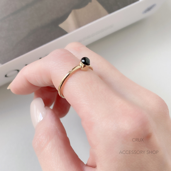 [14kgf] R42 black  spinel bezel ring 4枚目の画像