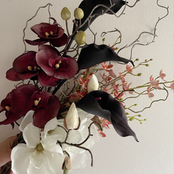 胡蝶蘭、カラー、マグノリア、枝、ウェディングブーケ、クラッチブーケ、和装ブーケ 3枚目の画像