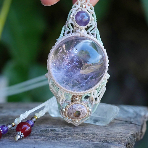 空と魔法☆タンザナイト アメシスト カンテラオパール マクラメ