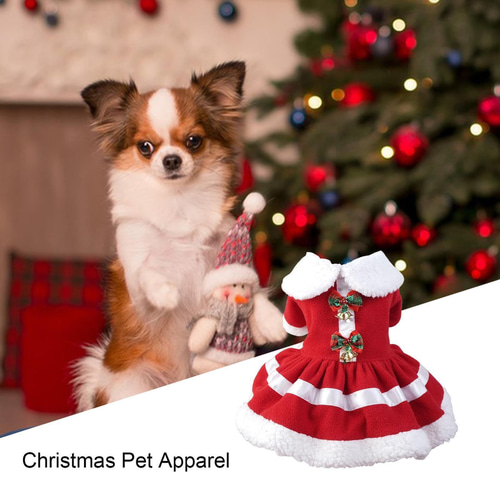 クリスマスドレス サンタ犬 サンタワンピース サンタコスチューム 赤い