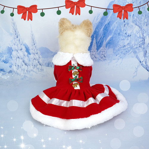 クリスマスドレス サンタ犬 サンタワンピース サンタ