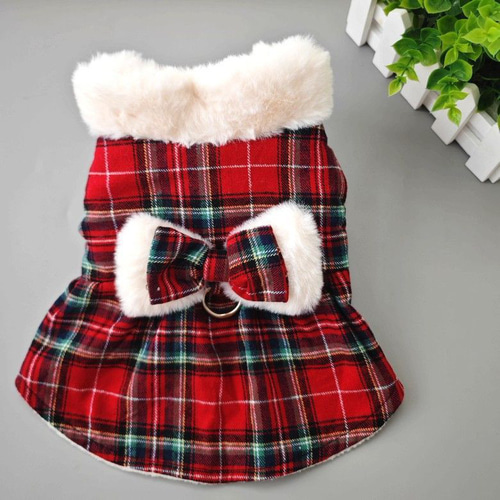 クリスマスワンピース チェック柄 コスチューム 秋 冬 ドッグウェア