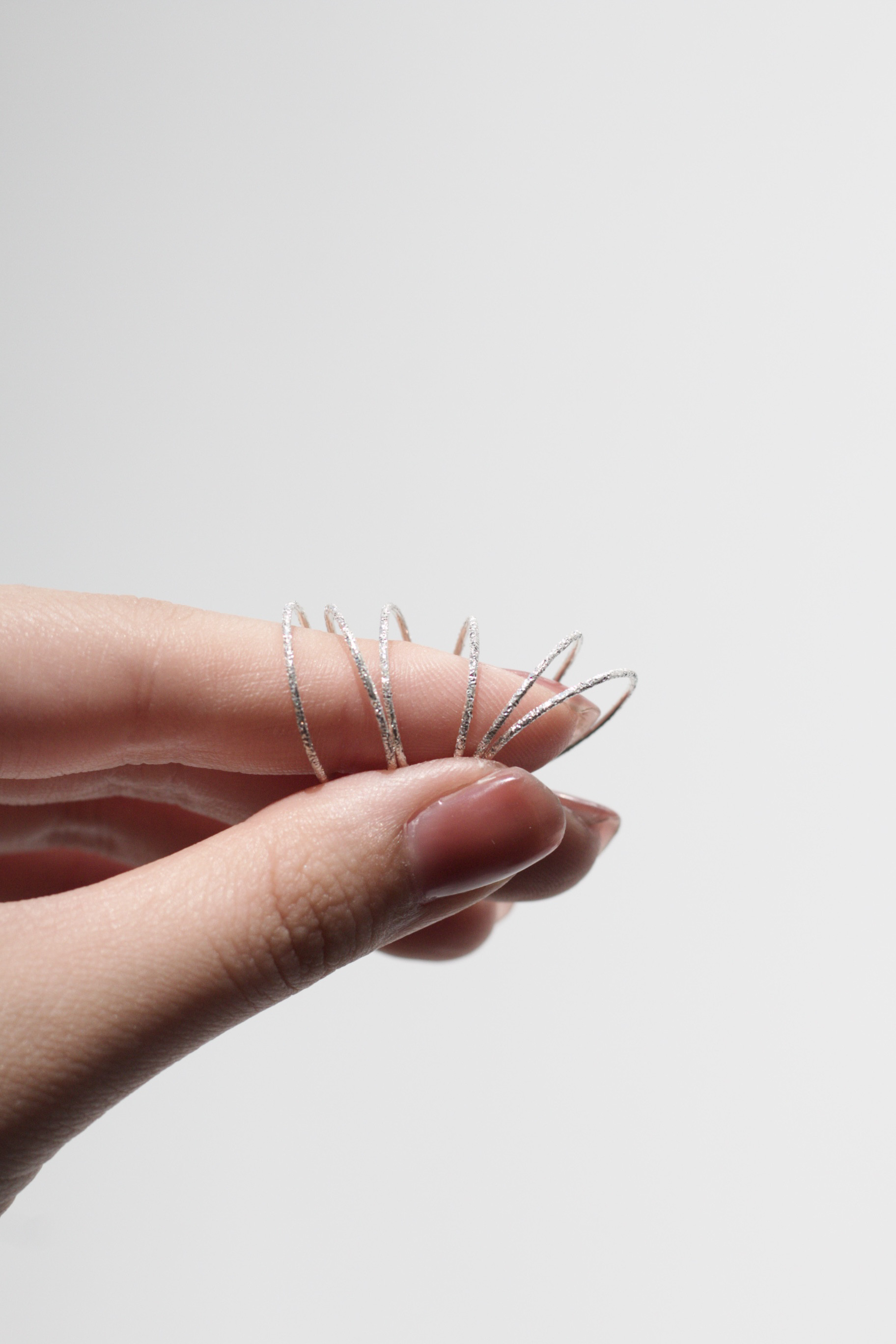 Silver950使用】ダイヤモンドダスト加工の華奢リング 指輪・リング