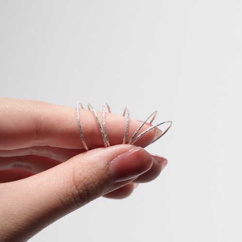 Silver950使用】ダイヤモンドダスト加工の華奢リング 指輪・リング