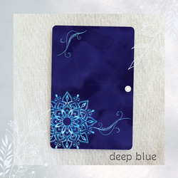パスケース・カードケース ✳︎マンダラアート柄・deep blue（ブルー）✳︎ ＜受注制作＞ 3枚目の画像