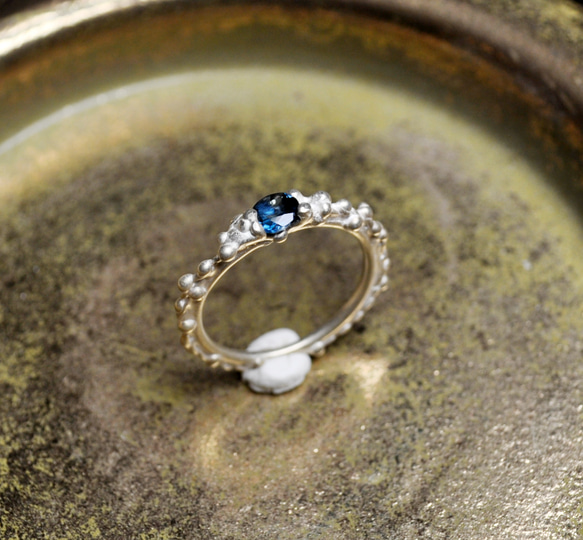 Silver925・ロンドントパーズの指環：《冬の海の指環/Bague mer d'hiver》 1枚目の画像