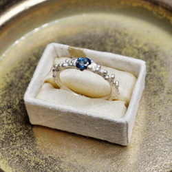 Silver925・ロンドントパーズの指環：《冬の海の指環/Bague mer d'hiver》 4枚目の画像