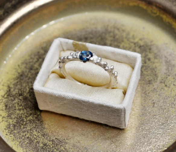 Silver925・ロンドントパーズの指環：《冬の海の指環/Bague mer d'hiver》 4枚目の画像