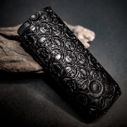 にこ　プルームオーラ 本革製カバー&ステックケースセット〝髑髏 混〟漆黒 05b47570c8a2ed03dd1b8df764768f