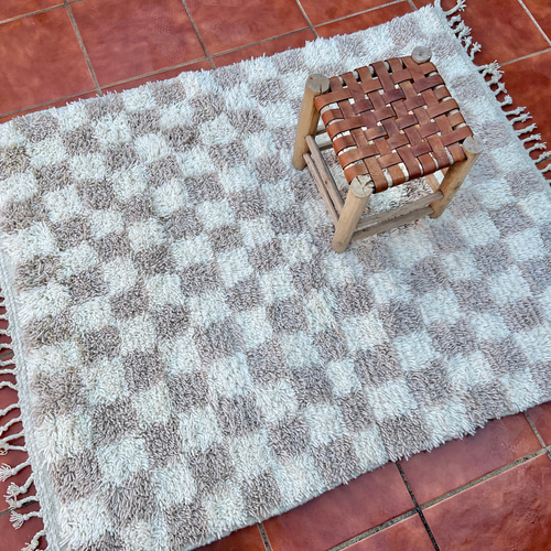 モロッコ ラグ カーペット　絨毯　アジラル ベニワレン スクエア　ベージュ モロッコ ラグ カーペット絨毯アジラル ベニワレン スクエアベージュ