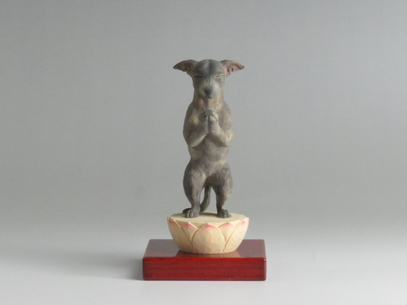 まーさん様オーダー作品 イタリアングレーハウンド茶色 彫刻 仏屋  