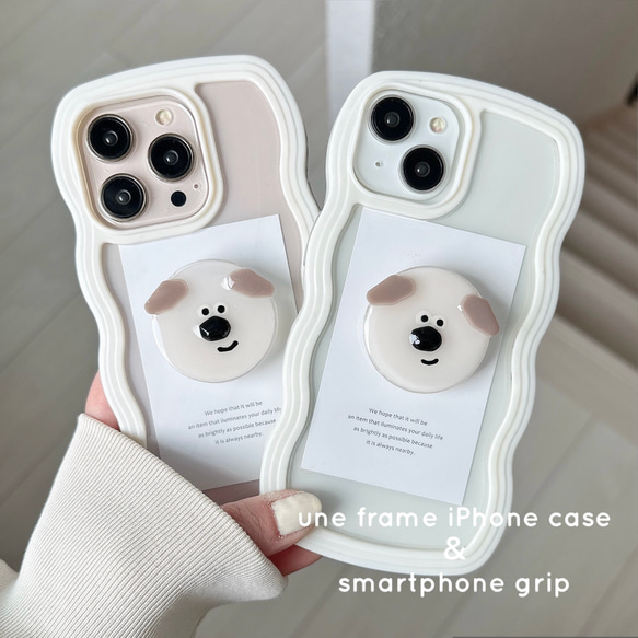 スマホグリップ〖いぬ〗〜une frame iPhone case〜 1枚目の画像