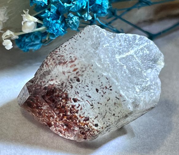 苺水晶✨　ストロベリー クォーツ　原石　ファイヤー クォーツ　ラフストーン 2枚目の画像