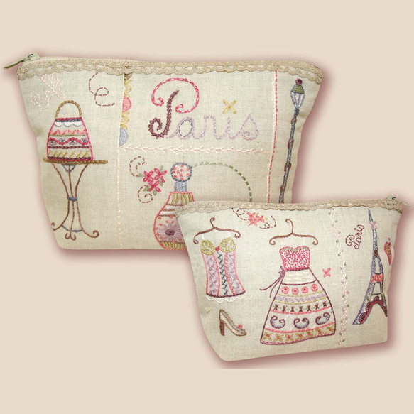 新入荷！【フランス　刺しゅうキット】ギフトにもおススメ！『TROUSSE PARIS（ポーチ パリ）』 6枚目の画像