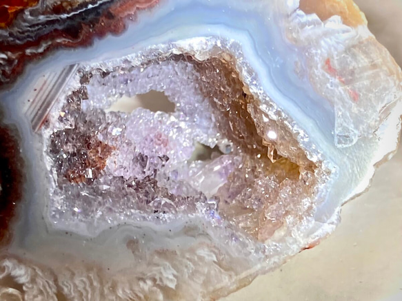 レース瑪瑙✨　アメジスト　アゲート ジオード　晶洞　原石 2枚目の画像