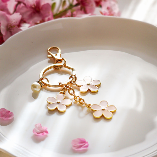 パンドラ チャーム 桜 ゴールド チェリーブロッサム サクラ ダングル チャーム（チャーム