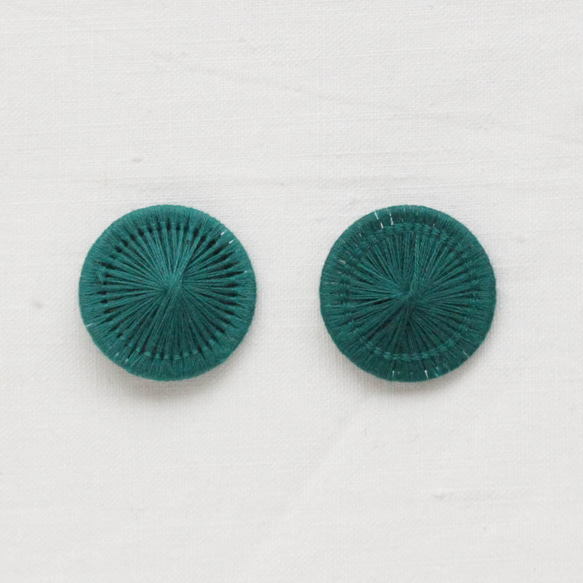 チェコの糸ボタン 23mm 2個セット 緑 1枚目の画像