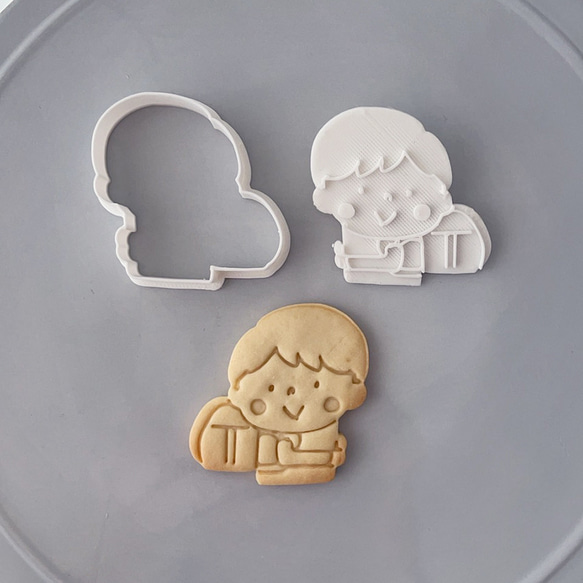 【入園・入学】ランドセルの男の子　クッキー型（スタンプ付き） 3枚目の画像