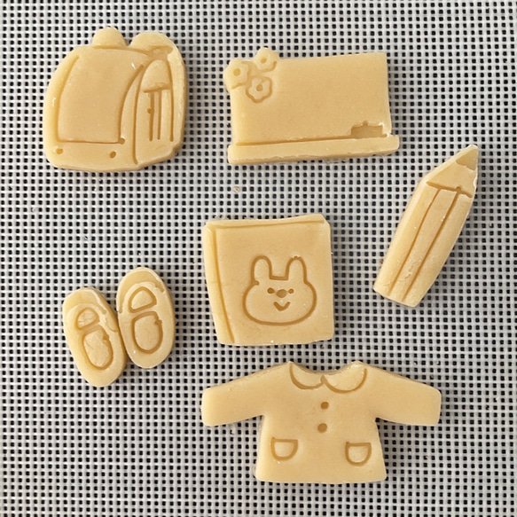 【入園入学】春の選べるアイコンミニ（3～4㎝）2個～セット　クッキー型（スタンプ付き） 3枚目の画像