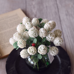 ◆粘土のお花◆ しろつめ草とテントウムシ　アメリーグラス …　S958 4枚目の画像
