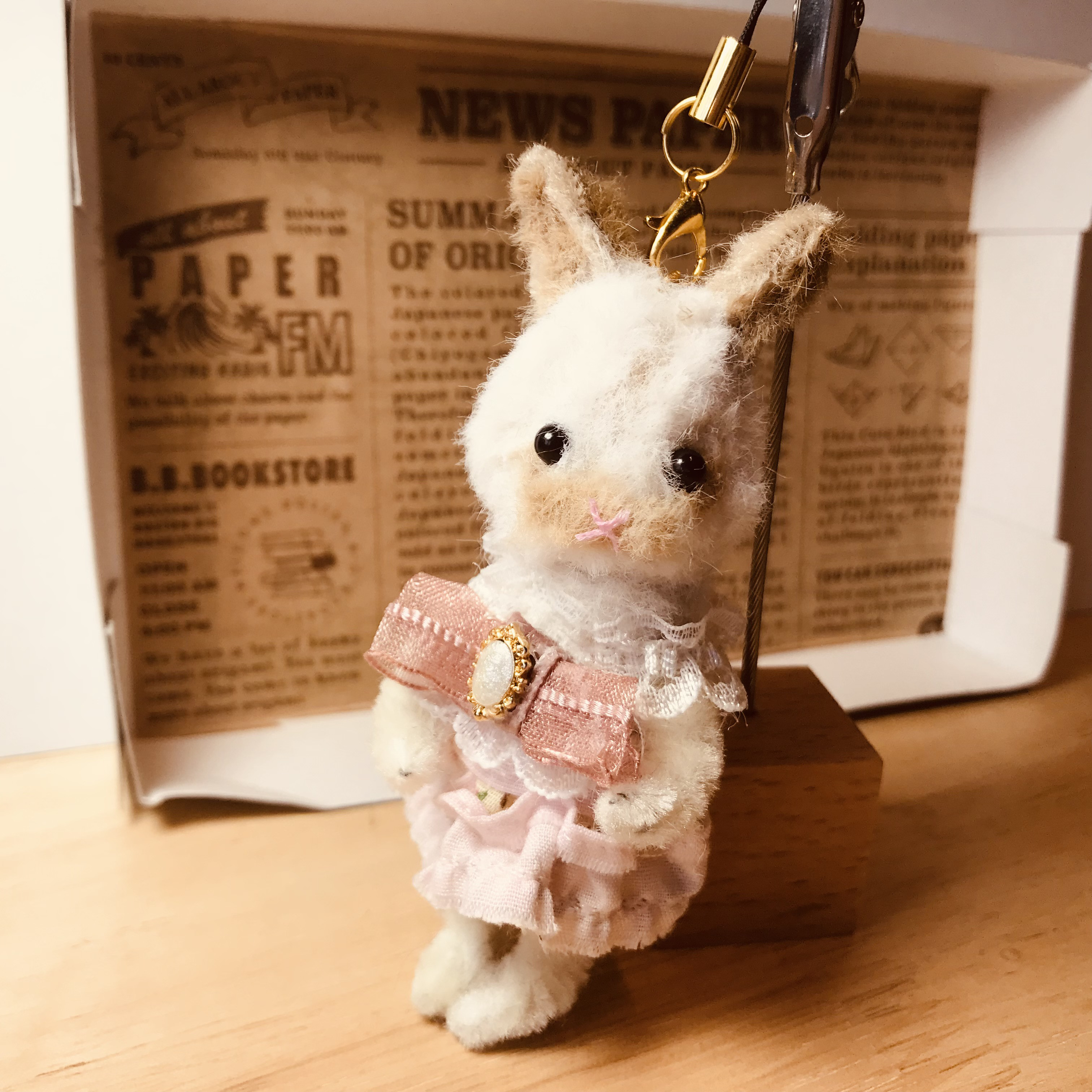 ミニチュア＊ドールチャームのうさぎ＊モールアート ドールチャームの