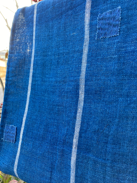2369 襤褸　スヌード　古布　リメイク　藍染　藍染め　らんる　古裂　阿波しじら　ヴィンテージ 11枚目の画像