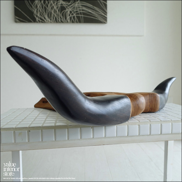 水牛ウォールデコレーションDoub 壁飾り オブジェ バッファロー ウォールアクセント チーク無垢材 世界三大銘木 