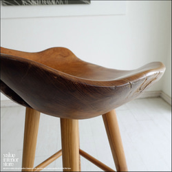 チーク無垢材 バースツールPriv/04 椅子 カウンターチェア ハイスツール イス プリミティブ 無垢材家具 9枚目の画像