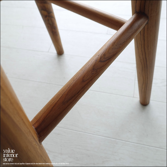 チーク無垢材 バースツールPriv/04 椅子 カウンターチェア ハイスツール イス プリミティブ 無垢材家具 4枚目の画像