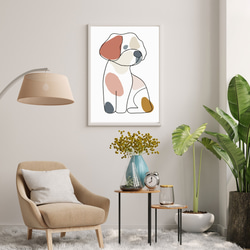 【犬と線 - ビションフリーゼ犬 No.1】モダンアートポスター ラインアート 犬の絵 犬の絵画 犬のイラスト 7枚目の画像