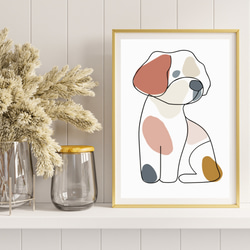 【犬と線 - ビションフリーゼ犬 No.1】モダンアートポスター ラインアート 犬の絵 犬の絵画 犬のイラスト 8枚目の画像