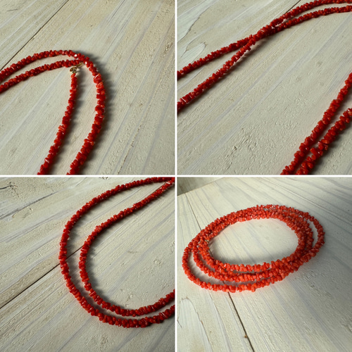 欲しかった⭐︎素材感たっぷりの約100センチ 赤珊瑚ロングネックレス